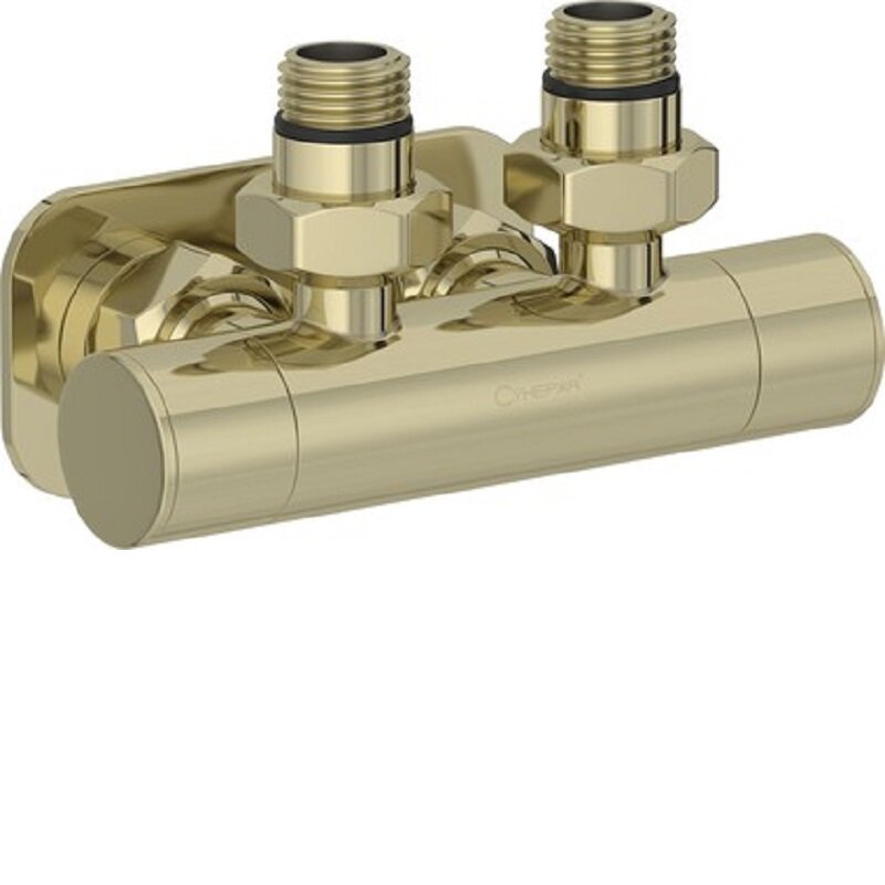 Изображение товара Вентиль угловой Сунержа EU50 нержавеющая сталь G 1/2 дюйма G 3/4 дюйма шампань