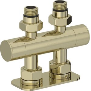 Изображение товара Вентиль прямой Сунержа EU50 для полотенцесушителя нержавеющая сталь 1/2 G 3/4 шампань