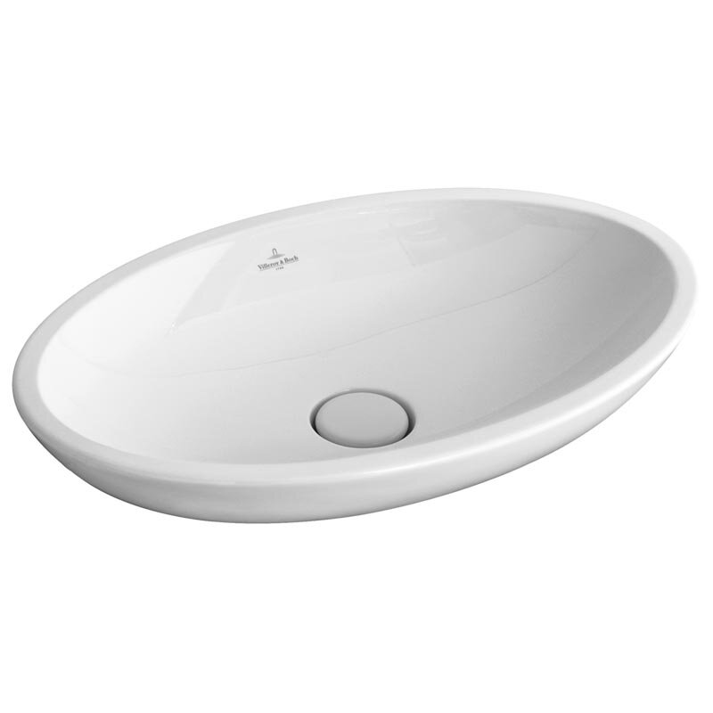 Изображение товара Раковина Villeroy&Boch Loop&Friends 51510001, 58,5 х 38, накладная, с донным клапаном, альпийский белый