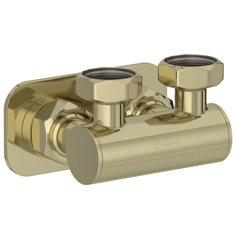 Изображение товара Угловой модуль Сунержа EU50, 3/4" наруж. резьба, нержавеющая сталь, шампань