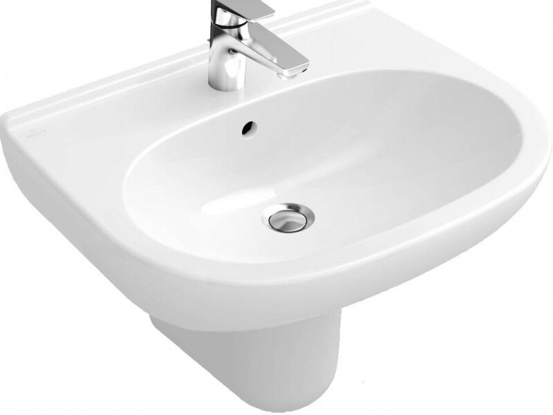 Изображение товара Раковина Villeroy&Boch O.novo 60x49 см подвесная белая с переливом и одним отверстием
