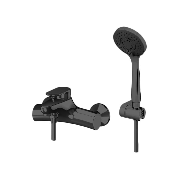 Изображение товара Смеситель для ванны и душа Gattoni H2Omix с душевым гарнитуром черный матовый