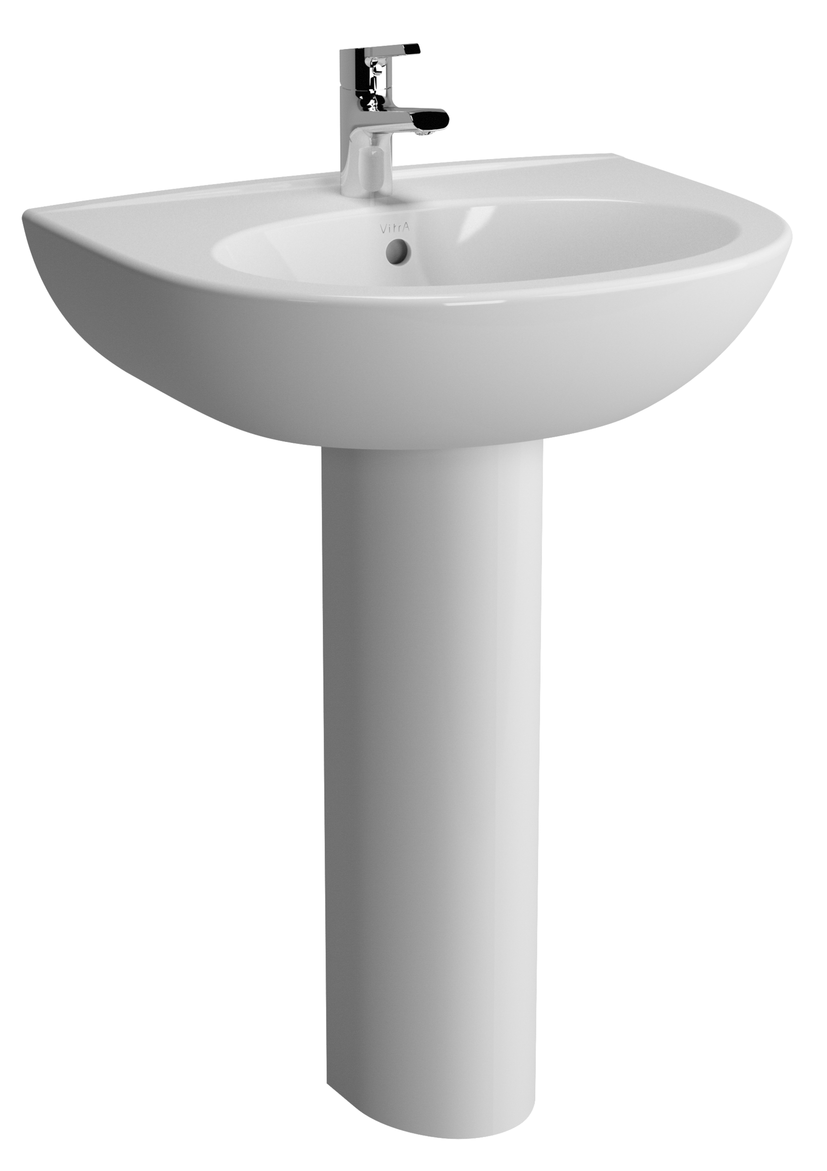 Изображение товара Раковина Vitra Zentrum 60 см белая фарфор подвесная с переливом