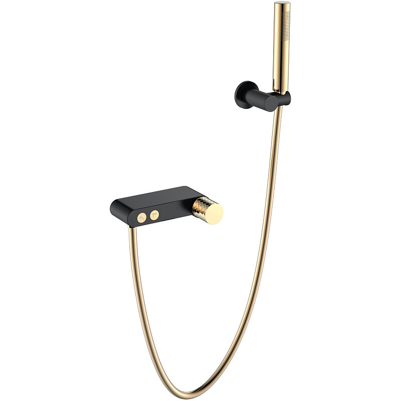 Изображение товара Смеситель Boheme Stick 123-BG для ванны и душа, с душевым гарнитуром, Black diamond gold