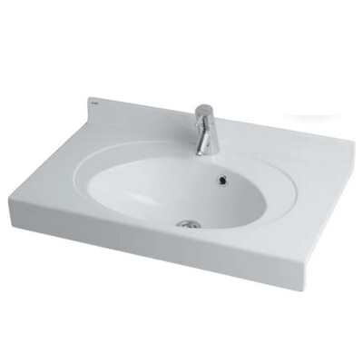 Изображение товара Раковина Акватон Отель 3/800 из литого мрамора с отверстиями и переливом