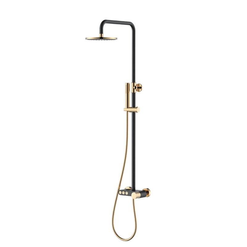 Изображение товара Душевая система Boheme Stick 128-BG.2 Black touch gold с ручкой Touch