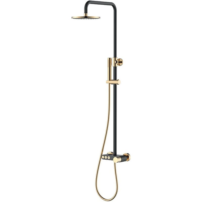 Изображение товара Душевая система Boheme Stick 128-BG Black diamond gold с ручкой Diamond