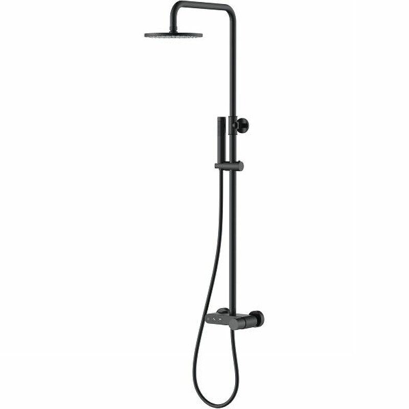 Изображение товара Душевая система Boheme Stick 128-BB Matt Black с ручкой Diamond