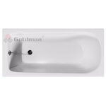Ванна чугунная Goldman Classic 120 x 70 см, с отверстиями для ручек, цвет белый, CL12070H - фото 1