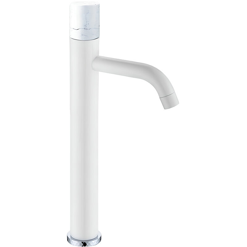 Изображение товара Смеситель для раковины Boheme Stick 122-W-MR-WHITE белый мрамор
