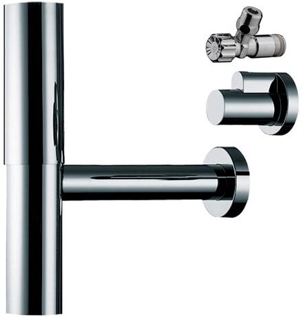 Изображение товара Сифон для раковины и угловые вентили Hansgrohe Flowstar 52120000, хром, ø32