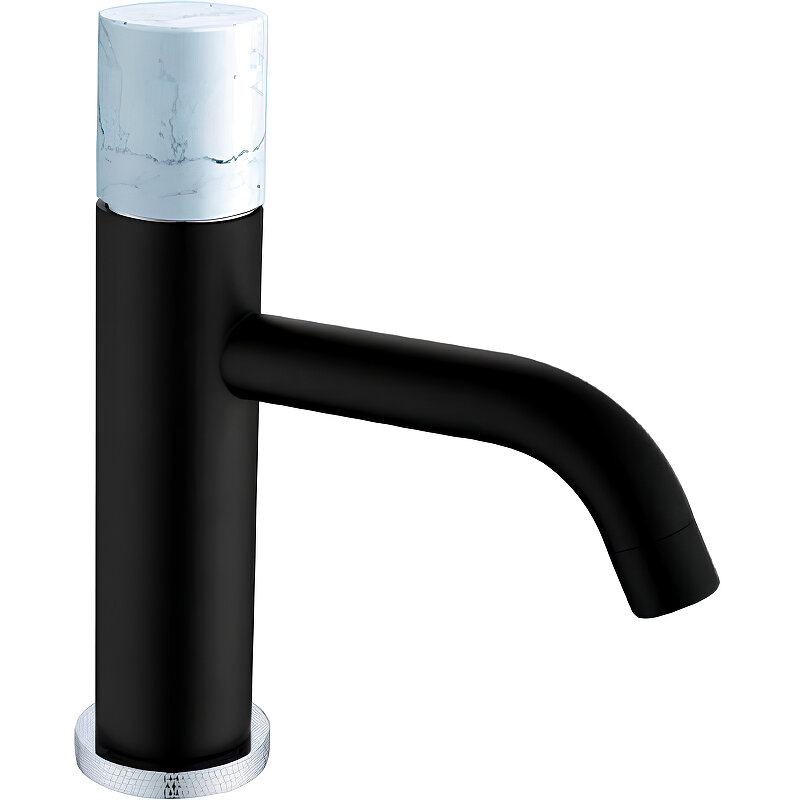 Изображение товара Смеситель для раковины Boheme Stick 121-B-MR-W черный белый мрамор италия
