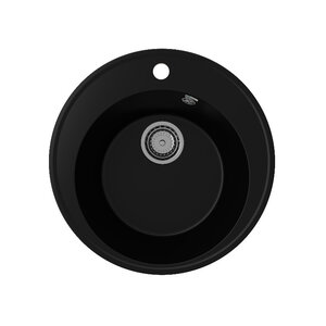 Изображение товара Кухонная мойка Domaci Солерно DN 485-07 из искусственного камня 48.5 см черная с сливом