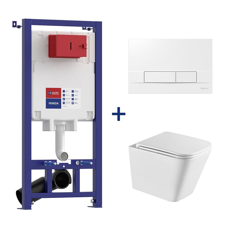 Изображение товара Инсталляция Lemark Peneda с безободковым унитазом Florex Торнадо 3.0 белая глянец комплект