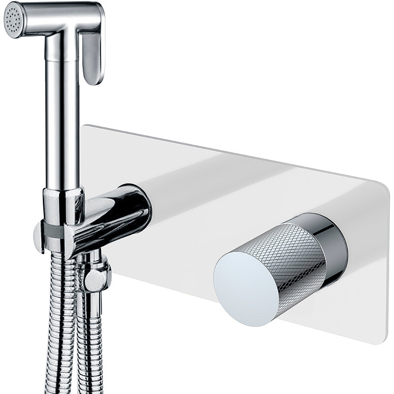 Изображение товара Гигиенический душ Boheme Stick, 127-WCR.2, со смесителем, цвет White touch chrome Изображение товара Гигиенический душ Boheme Stick, 127-WCR.2, со смесителем, цвет White touch chrome