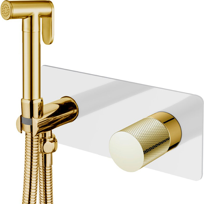 Изображение товара Гигиенический душ Boheme Stick 127-WG.2 со смесителем White touch gold Изображение товара Гигиенический душ Boheme Stick 127-WG.2 со смесителем White touch gold