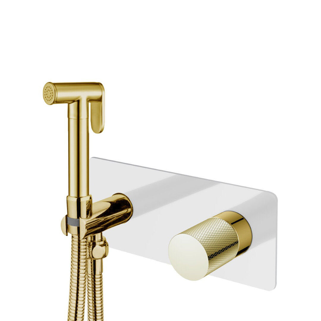 Изображение товара Гигиенический душ Boheme Stick 127-WG.2 со смесителем White touch gold