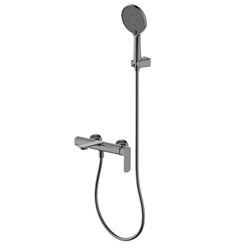 Изображение товара Смеситель Aquame Monza AQM6312GM, для ванны и душа, с душевым гарнитуром, gun metall Изображение товара Смеситель Aquame Monza AQM6312GM, для ванны и душа, с душевым гарнитуром, gun metall