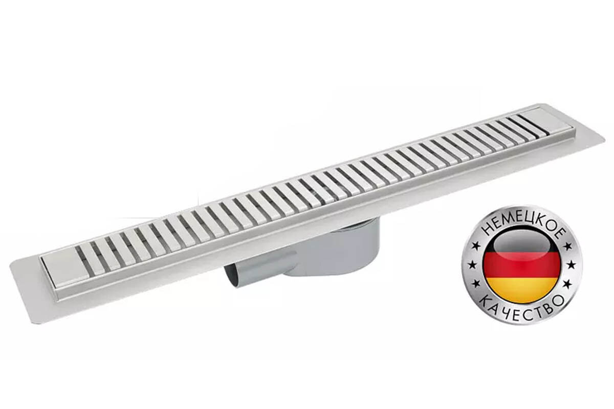 Изображение товара Душевой лоток CK Drain 90 см с перфорированной решеткой хром ста зов из нержавеющей стали