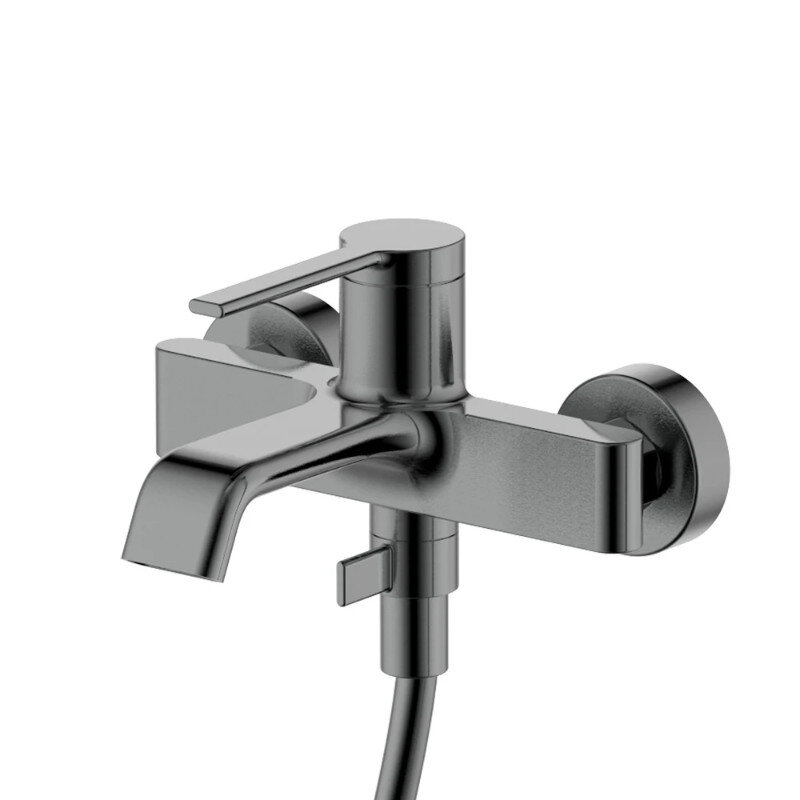 Изображение товара Смеситель Aquame Asti AQM6412GM, для ванны и душа, с душевым гарнитуром, вороненая сталь, gunmetal
