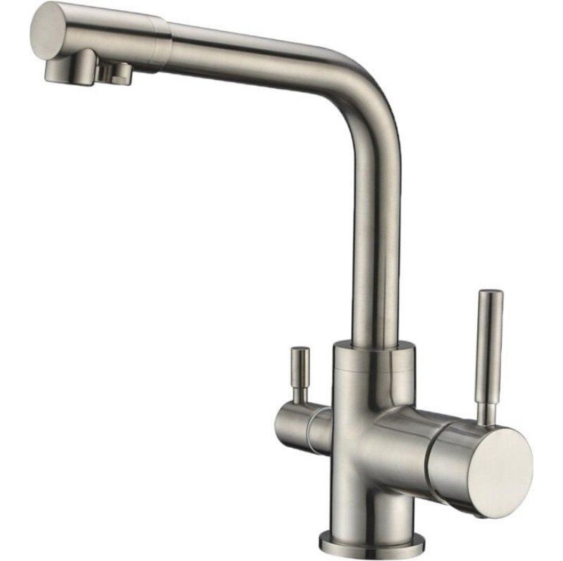 Изображение товара Смеситель Domaci Равенна DC 3003 сатин — с подключением к фильтру, однорычажный, 19 см излив