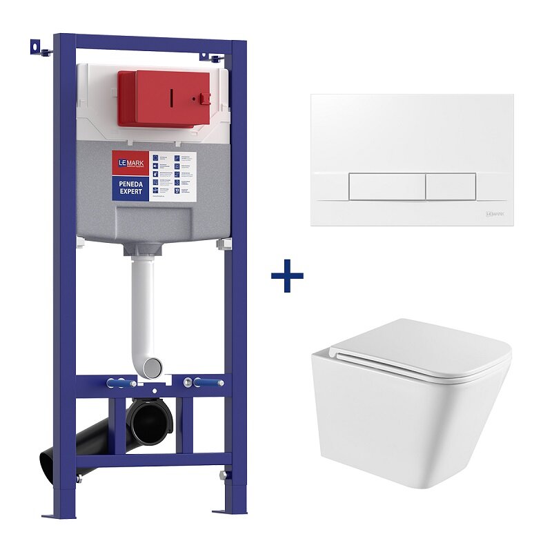 Изображение товара Инсталляция Lemark Peneda Expert с безободковым унитазом Florex Торнадо 3.0 и сиденьем микролифт