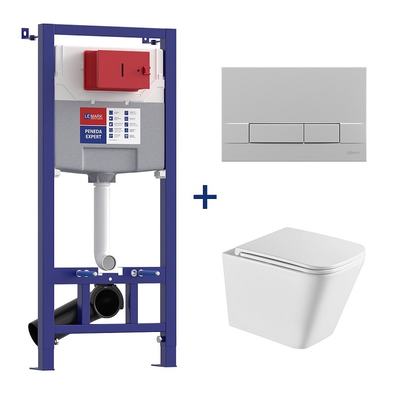 Изображение товара Инсталляция Lemark Peneda Expert с безободковым унитазом Florex Торнадо,
 сиденьем микролифт, клави