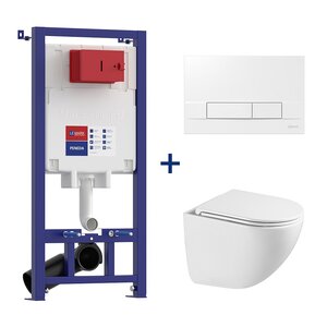 Изображение товара Инсталляция Lemark Peneda с безободковым унитазом Glazer Торнадо 3.0 белая глянцевая