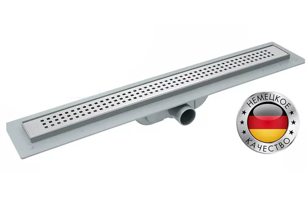 Изображение товара Душевой лоток CK Drain, 90 см, с перфорированной решеткой, хром, AQPL10-90 Cube Изображение товара Душевой лоток CK Drain, 90 см, с перфорированной решеткой, хром, AQPL10-90 Cube