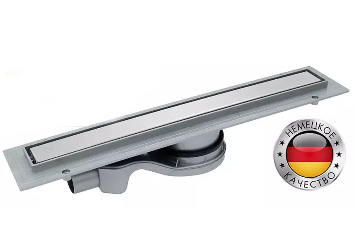 Изображение товара Дренажный канал CK Drain 65 см с двухсторонней решеткой под плитку хром 1105-00165