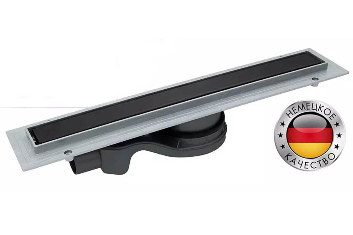 Изображение товара Душевой лоток CK Drain 65 см с решеткой под плитку черный, 1105-00165