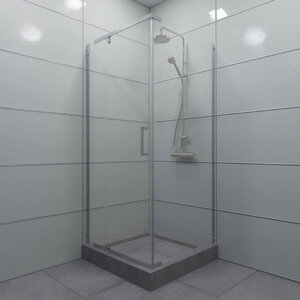 Изображение товара Душевой уголок Diwo Тольятти, 90 x 90 см, стекло прозрачное, профиль хром, Щ0000055600