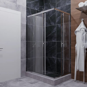 Изображение товара Душевой уголок Diwo Углич, 120 x 80 см, стекло прозрачное, профиль хром, Щ0000055592