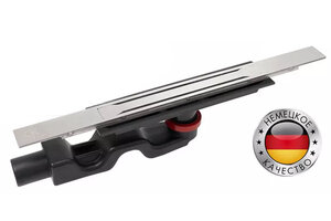 Изображение товара Дренажный канал CK Drain 60 см двойной щелевой с решеткой хром