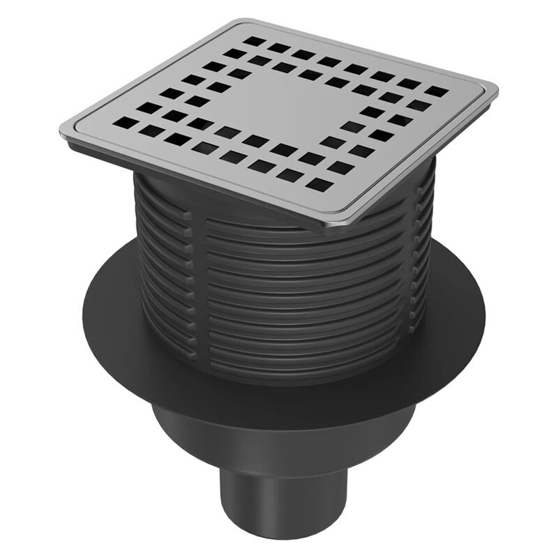 Изображение товара Душевой трап CK Drain, 10 х 10 см, с перфорированной решеткой, хром, 3000-0010 Изображение товара Душевой трап CK Drain, 10 х 10 см, с перфорированной решеткой, хром, 3000-0010