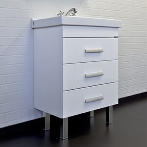 Изображение товара Тумба с раковиной Comforty Никосия 60 см напольная белый глянец