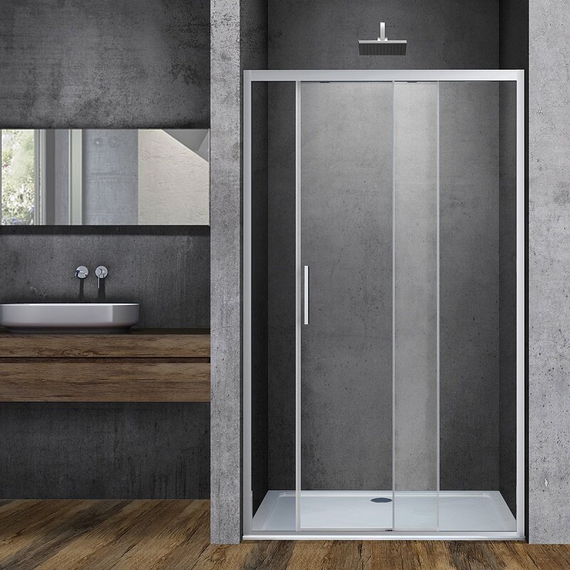 Изображение товара Душевая дверь Vincea Soft, 160 см, стекло прозрачное, профиль черный, VDS-3SO160CL