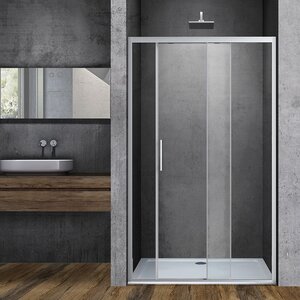 Изображение товара Душевая дверь Vincea Soft, 160 см, стекло прозрачное, профиль черный, VDS-3SO160CL