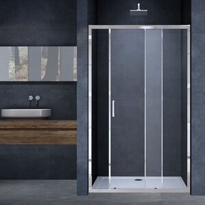 Изображение товара Душевая дверь Vincea Alpha, 140 см, стекло прозрачное, профиль хром, VDS-3AL140CL