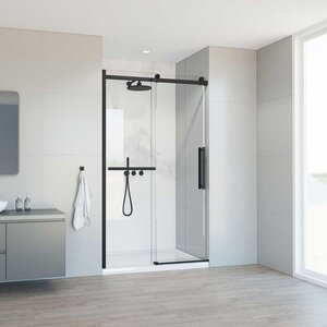 Изображение товара Душевая дверь Vincea Сomo Soft 120 см, стекло прозрачное, профиль черный, VDS-1CS120CLB