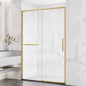 Изображение товара Душевая дверь Vincea Slim Soft 120 см, стекло прозрачное, брашированное золото, VDS-1SS120CLG
