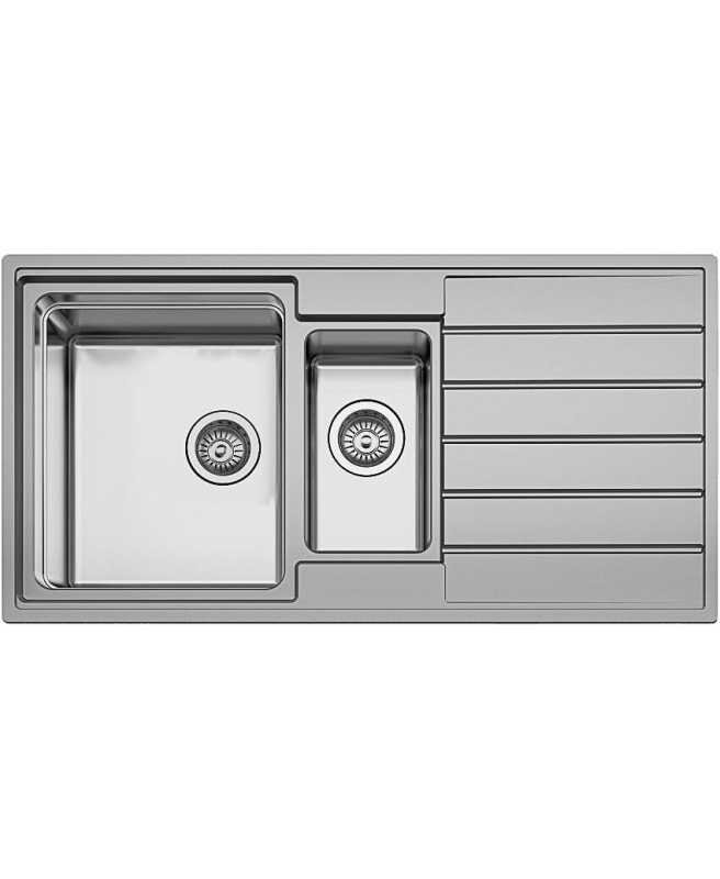Изображение товара Мойка кухонная Seaman Eco Roma SMR-9750B, 97 х 50 х 21.5 см, без отверстий, цвет нержавеющая сталь