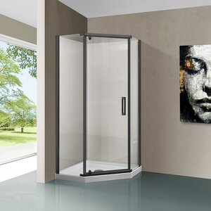 Изображение товара Душевой уголок Vincea Stresa, 100 x 100 см, стекло прозрачное, профиль воронёная сталь, gunmetal, VSP-1S100CLGM