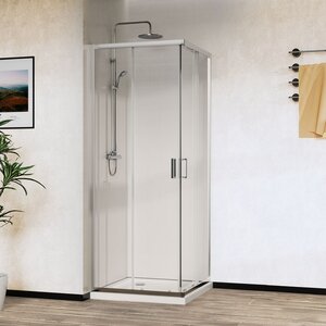 Изображение товара Душевой уголок Vincea City, 100 x 80 см, стекло прозрачное, профиль хром, VSS-5CT8010CL