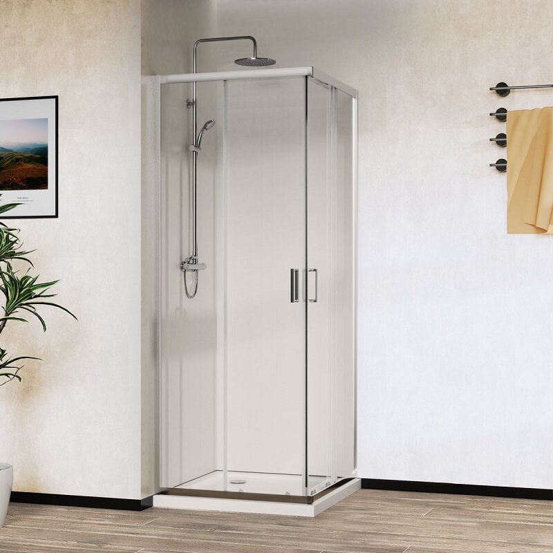 Изображение товара Душевой уголок Vincea City, 100 x 90 см, стекло прозрачное, профиль хром
