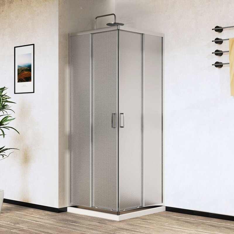 Изображение товара Душевой уголок Vincea Сити/City, 80 x 80 см, стекло текстурное, профиль хром, VSS-5CT800MT Изображение товара Душевой уголок Vincea Сити/City, 80 x 80 см, стекло текстурное, профиль хром, VSS-5CT800MT