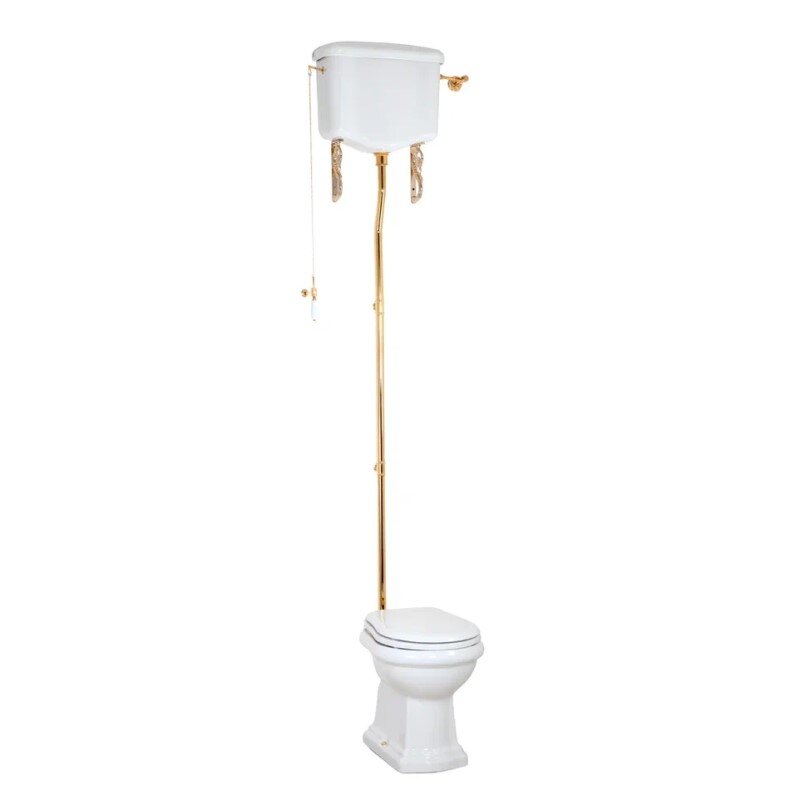 Изображение товара Напольный унитаз Migliore Bella 31104 высокий бачок слив в стену золото