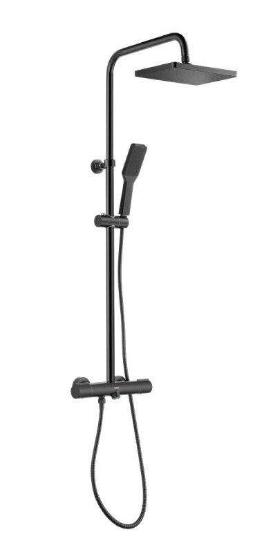 Изображение товара Душевая система Oulin, излив, верхний душ, душевая лейка, черный матовый, OL-HT-2307