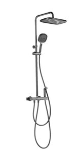 Изображение товара Душевая система Oulin, термостатическая, излив, верхний душ, душевая лейка, гигиеническая лейка, графит (серый металлик), OL-HT-2603