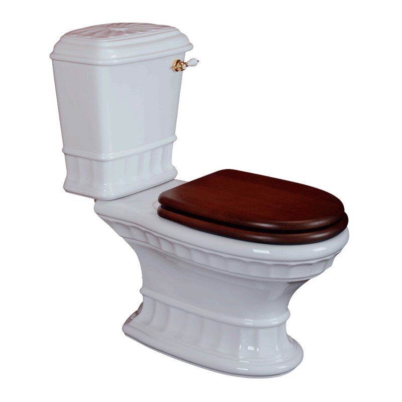 Изображение товара Напольный унитаз Migliore Gianeta с ручкой слива и фурнитурой в золоте, белый